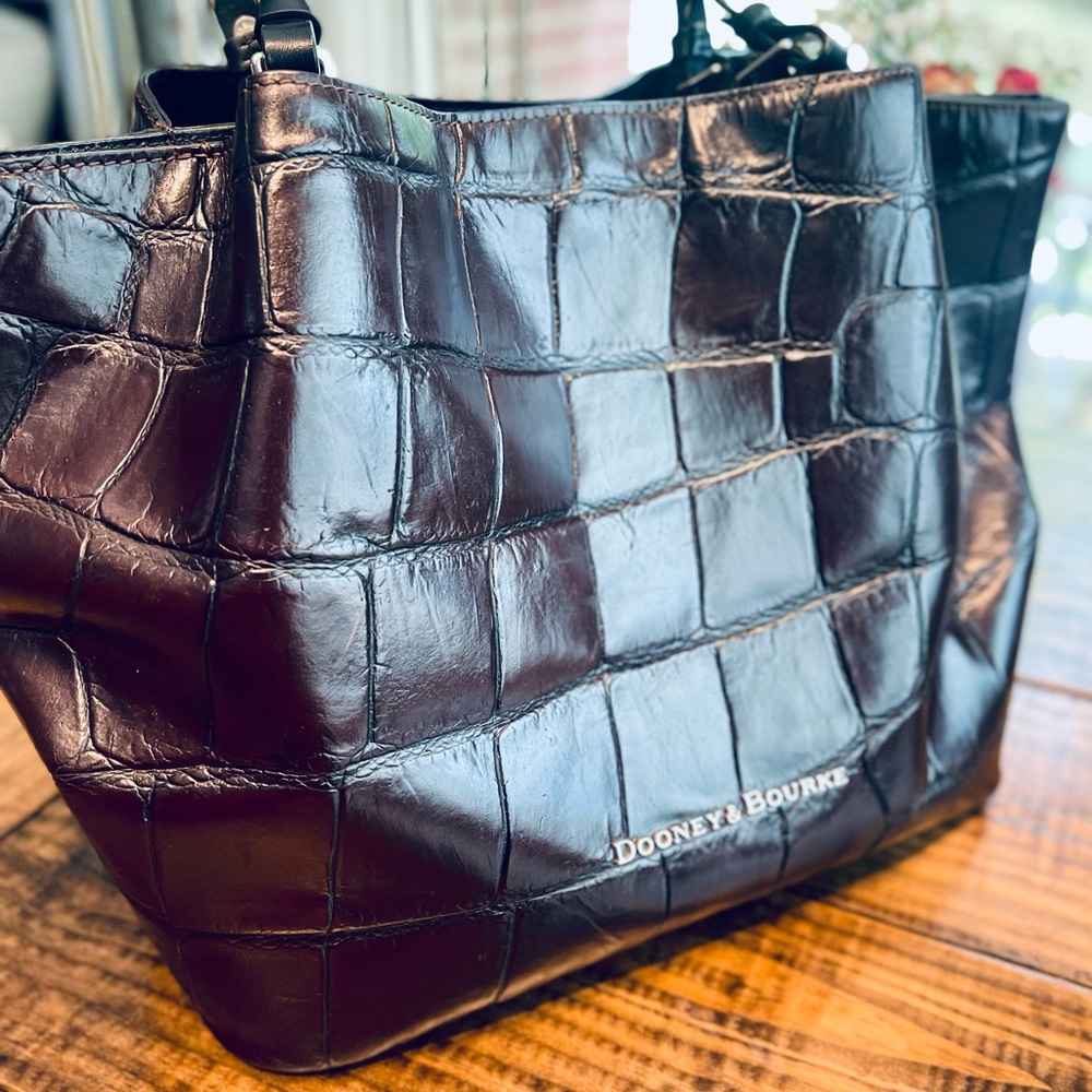 Dooney & Bourke Black Croc-Embossed Tote - Picture 3 of 14